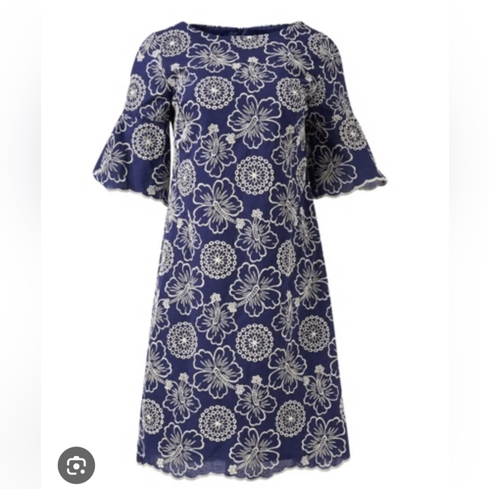 Halsbrook Navy Floral Embroidered Dress - Size 14 NWT!